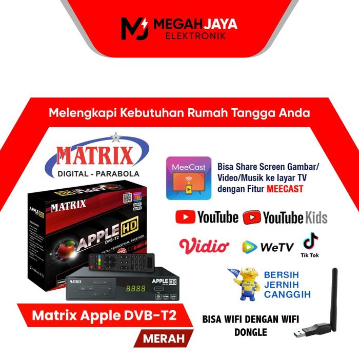 Gambar SET TOP BOX MATRIX APPLE MERAH DVB T2 / PENERIMA SIARAN DIGITAL - MATRIX MERAH, STANDART dari MEGAH JAYA ELEKTRONIK undefined Tokopedia