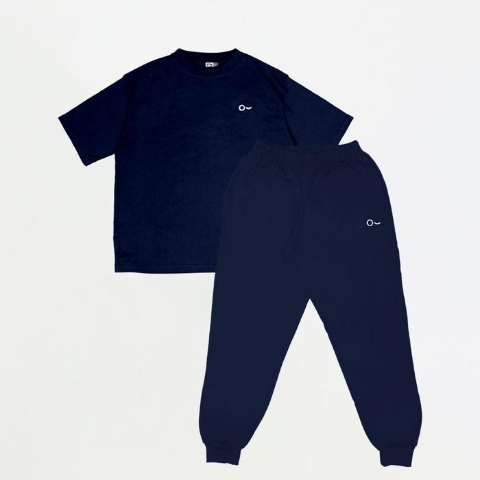 Gambar Bundling Active Set (Long Pants + Oversize Short Sleeve) - Navy, TopXXL PantsXXL dari john jill undefined Tokopedia