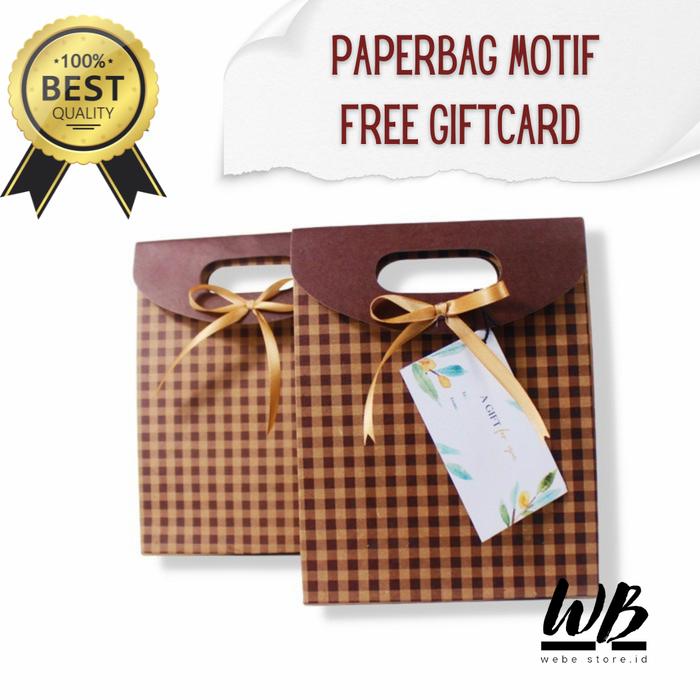 Gambar TAS KADO PAPERBAG MOTIF EKSLUSIF FREE GIFT CARD KRAFT [BISA GOSEND] dari WEBE STORE.ID undefined Tokopedia