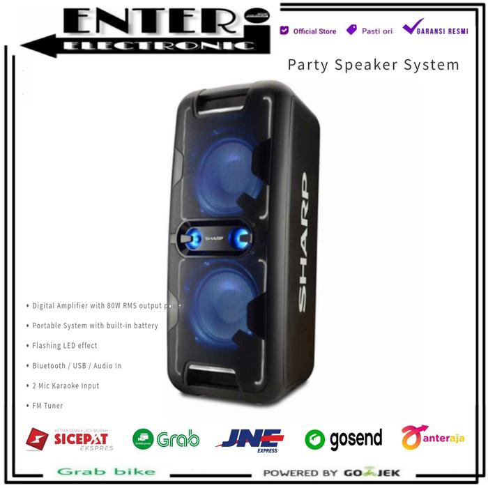 Gambar SHARP PS930 - ACTIVE PARTY SPEAKER PORTABLE KARAOKE BLUETOOTH PS 930 dari Enter Electronic undefined Tokopedia