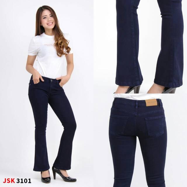 Gambar Celana Jeans Panjang Cutbray Soft Jeans Long Pants Cutbray Wanita - Navy, 30 dari Idola Jeans_NEW undefined Tokopedia