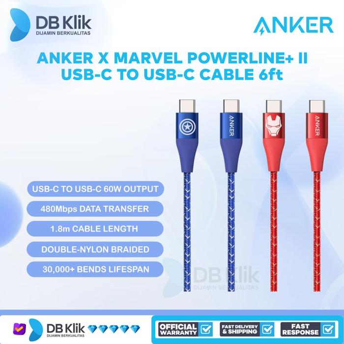 Kabel Anker x Marvel PowerLine+ II USB-C to USB-C Cable 6ft A9549