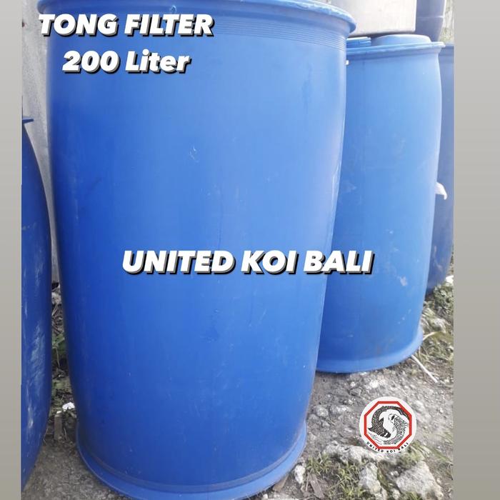 Gambar TONG BIRU FILTER KOLAM IKAN KOI 200 LITER MEDIA FILTER dari UNITED KOI BALI undefined Tokopedia