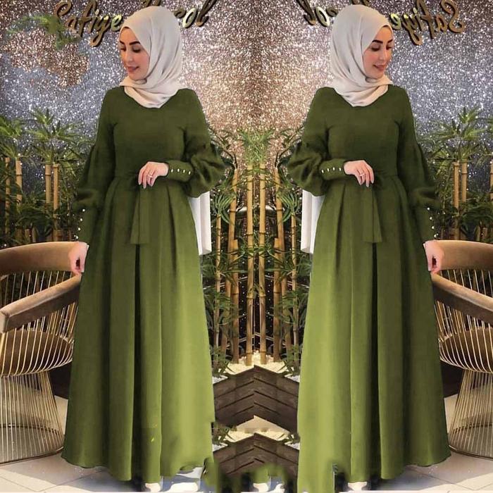 Gambar gamis dress polos wanita dari kumamarket undefined Tokopedia