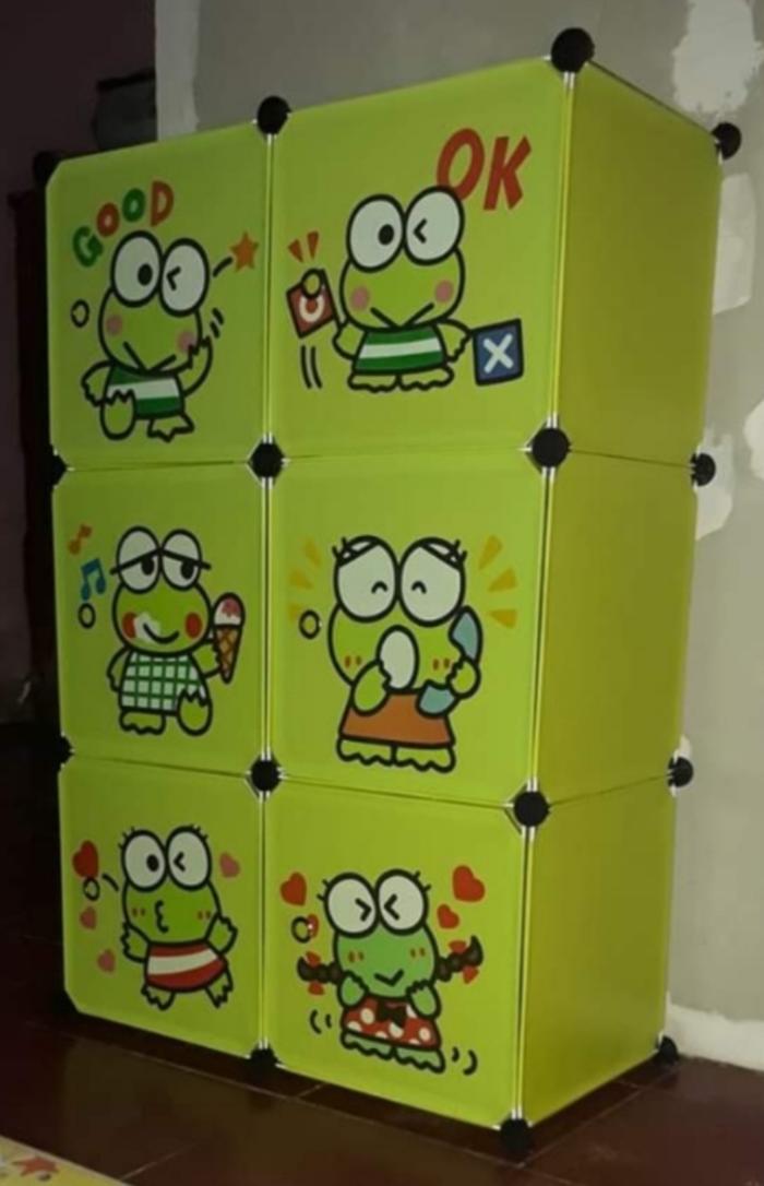 Gambar Lemari pakaian plastik rak serbaguna 6 pintu - Keroppi dari shenar serbaguna undefined Tokopedia