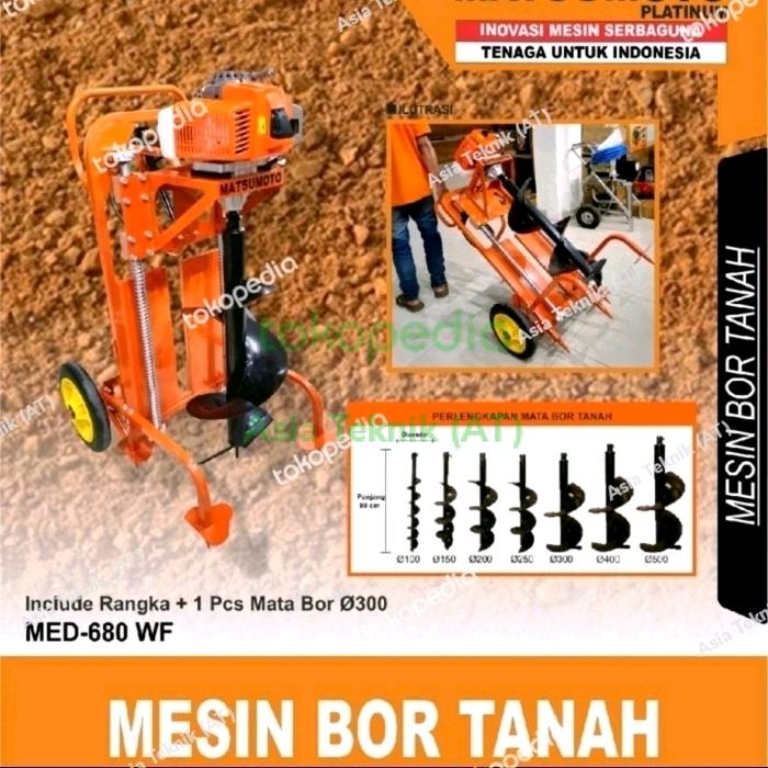 Promo Mesin Bor Tanah Biopori Matsumoto MED 680 WF + Mata Bor 100 mm ...