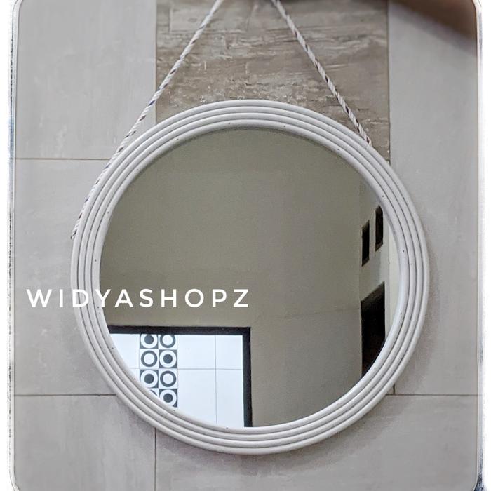 Gambar kaca cermin rotan sintetis hiasan dinding ruang tamu estetik kerajinan - Cream dari widyashopzz_NEW undefined 5 Tokopedia