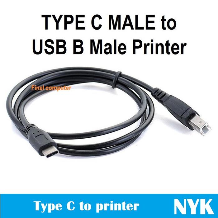 Gambar Kabel TYPE C Male to PRINTER USB B Male USB 2.0 Data MacBook HDD EXT dari Finel Computer undefined Tokopedia