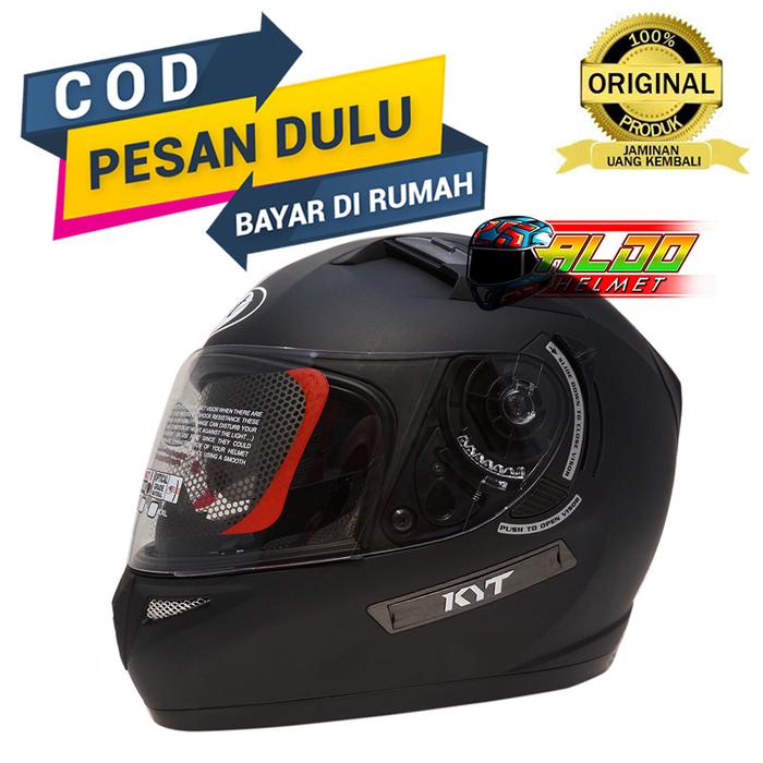 Gambar KYT HELM K2 RIDER SOLID BLACK DOFF | ORI KYT K2R | DOUBLE VISOR - M dari aldohelm2 undefined Tokopedia
