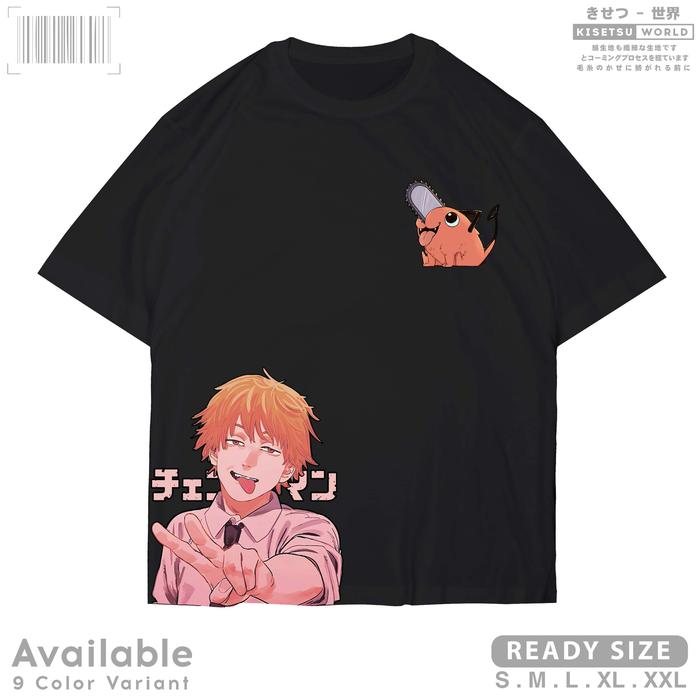 Gambar Kaos Anime CHAINSAW MAN DENJI x POCHITA Baju Distro Manga Jepang A2534 - Hitam, S dari Kisetsu World undefined Tokopedia
