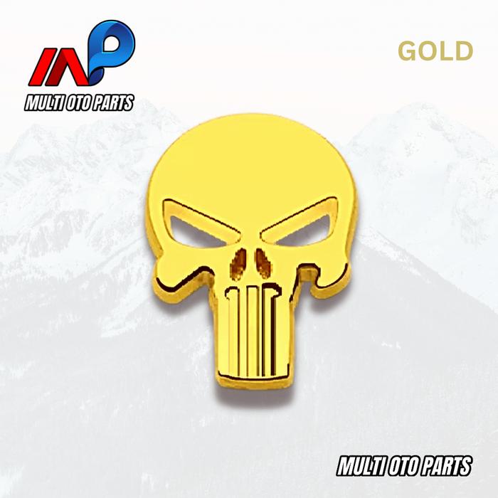 Gambar Sticker Emblem Metal 3D Punisher Logo gambar Tengkorak / Skull stiker - Emas dari Multi Oto Parts undefined Tokopedia