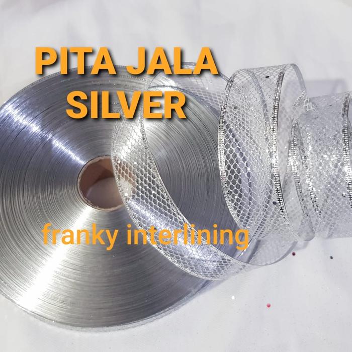Gambar PITA JALA/LOBANG BULAT LIST KAWAT LEBAR 4CM ISI 5 YARD - SILVER dari Mulia Garment & Acc undefined Tokopedia