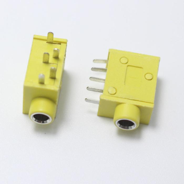 Gambar PJ-215 3.5mm Stereo Jack Socket Audio Jack Connector PCB Socket 5 pin - Kuning dari Rajacell Bekasi undefined Tokopedia
