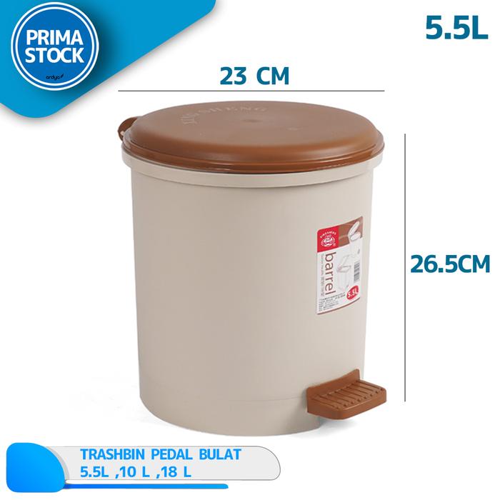 Gambar TEMPAT TONG SAMPAH PEDAL BULAT INJAK 5 10 18 L LITER MINIMALIS MODERN - 5L, Hijau dari Prima Stock undefined Tokopedia