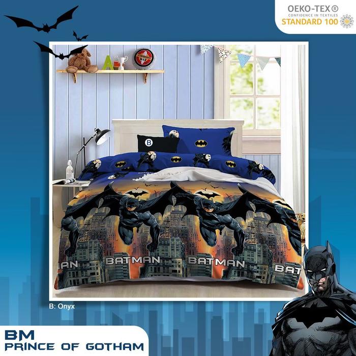 Gambar Sprei set anak katun lokal motif super hero, batman, spiderman - Batman, 100 x 200 x 20 dari Koleksi Sprei Nameera undefined Tokopedia
