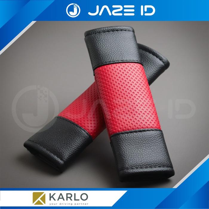 Gambar Karlo Cover Seatbelt Premium Mobil Seat Belt Basic Black Hitam - DOT RED dari JAZE ID undefined Tokopedia