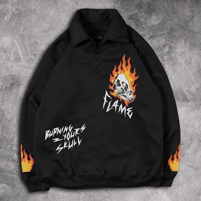 Gambar [JSR01] Jaket Sweater Rugby Motif UNIVERSE - 943 - BURNING, L dari Seconddays & Co undefined Tokopedia