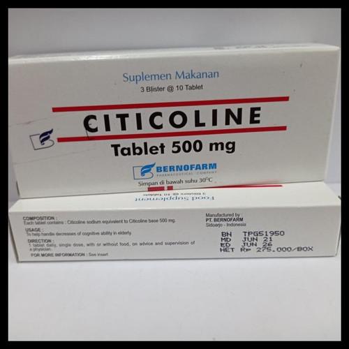 Gambar CITICOLINE 500 MG BERNOFARM SUPLEMEN MAKANAN BOX 30 TABLET dari Apotek MTM undefined Tokopedia