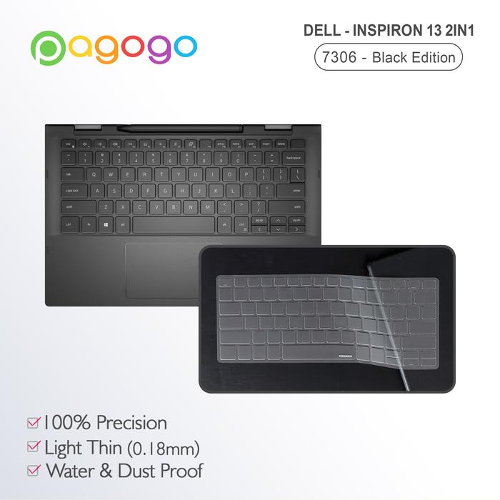 Gambar Skin Keyboard Protector Dell Inspiron 13 7306 2 in 1 Black Tpu Cooskin - KeyboardCooskin dari Pagogo Store undefined Tokopedia