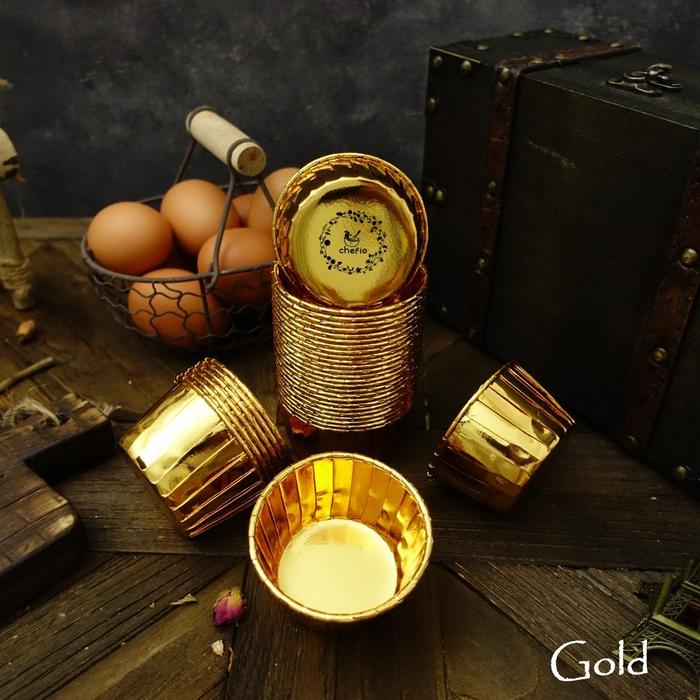 Gambar Chefio Kertas Cupcake Muffin Paper Cup Case Gold Pastel Aluminium Foil - Gold dari Chefio Kitchenware Kota Tangerang Tokopedia