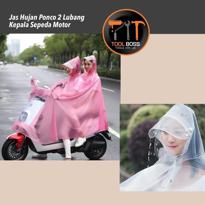 Gambar JAS HUJAN PONCO 2 LUBANG KEPALA - FULL BODY RAINCOAT - Pink dari TOOL BOSS undefined Tokopedia