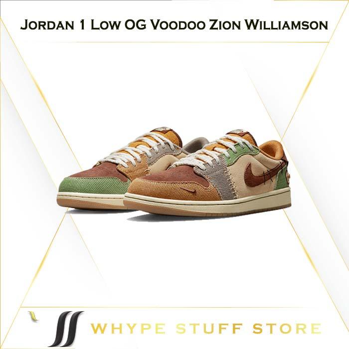 25.5cm DZ7292-200 AIR JORDAN 1 RETRO LOW OG Zion Williamson Voodoo Flax and Oil Green エアジョーダン ロー ザイオン ウィリアムソン ブードゥー