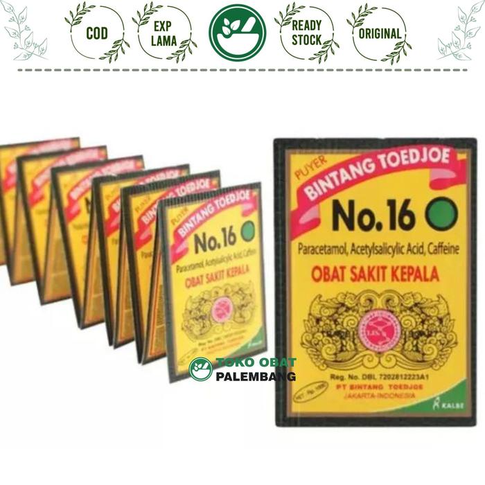 Gambar PUYER BINTANG TOEDJOE NO 16 12SACHET OBAT SAKIT KEPALA PUYER BINTANG T dari Toko Obat Palembang Bandung undefined Tokopedia