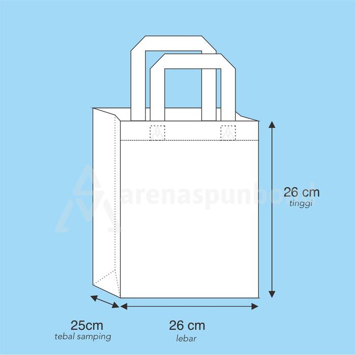 Gambar Tas Spunbond Goodie Bag Custom Design dengan sablon 1 Warna 1 Muka - box 26x26x25 dari arenaspunbond undefined Tokopedia