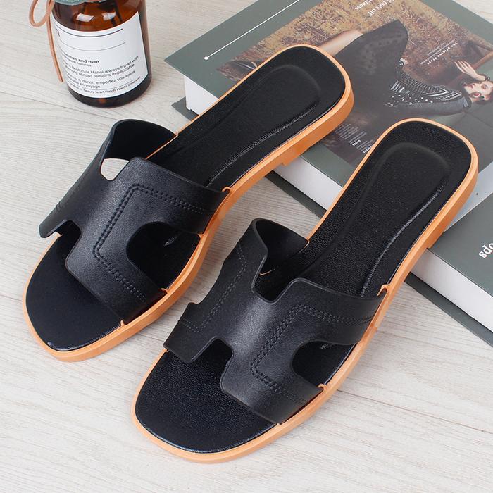 Gambar Sandal Slip On Wanita Flat H Bahan PVC Anti Slip Sandals Daily - Black, 36-37 dari ARR Store Indonesia undefined Tokopedia