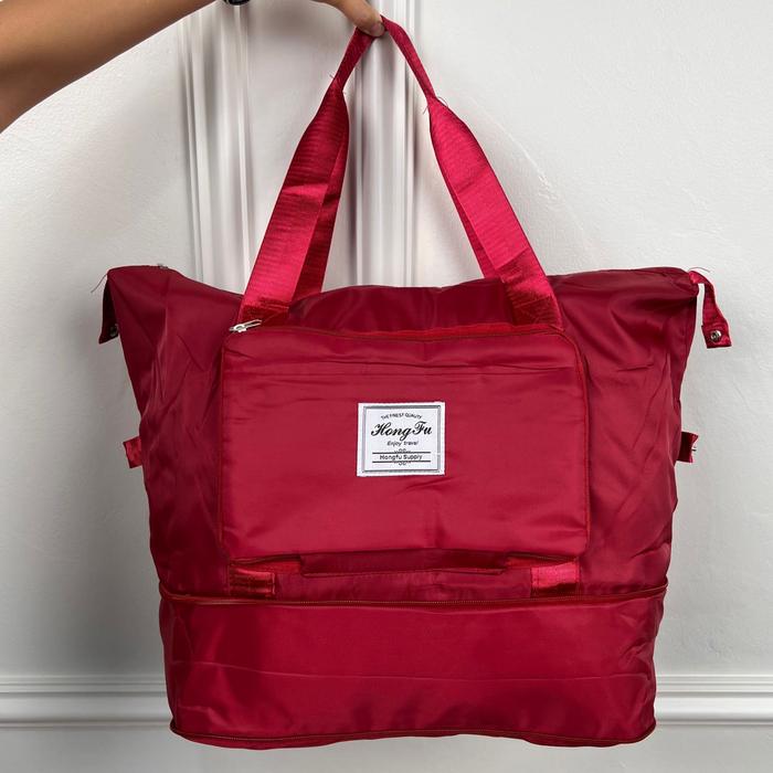 Gambar OPIOBAGS TAS GYM TAS LIPAT TRAVEL TRAVELING BACKPACKERS TFW 67 - POLOS RED dari OPIOBAGS undefined Tokopedia