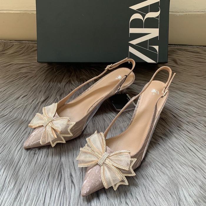 Gambar Sepatu Heels Wanita ZS 546 Sepatu Heels Pesta Wanita Mewah - Rose Gold, 38 dari Misellia Shoes undefined Tokopedia