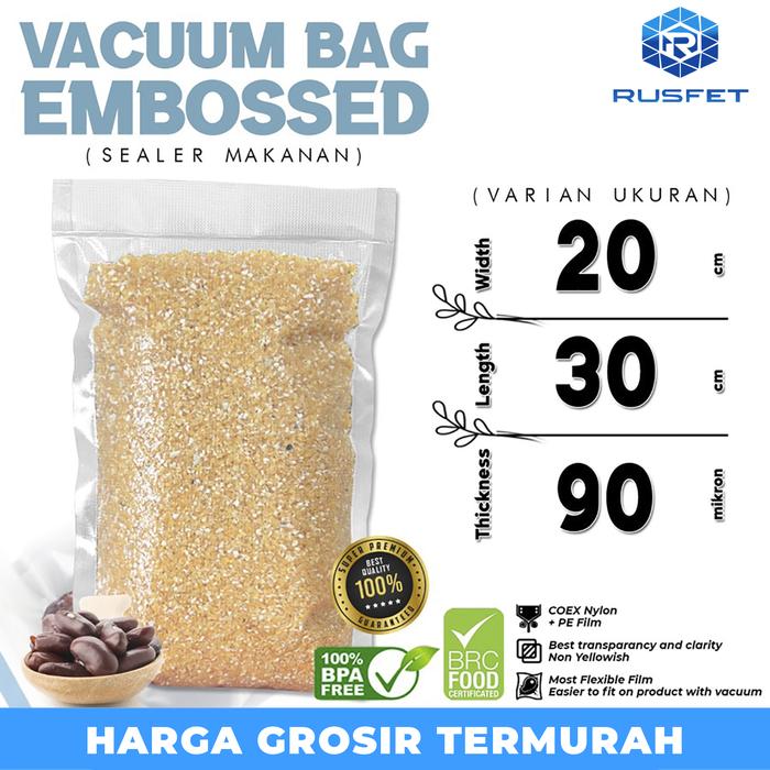 Gambar Plastik Vacuum Bag EMBOSS Vakum DELKOCHOICE SEALER MAKANAN / SATUAN - 20x30cm dari Rusfet undefined Tokopedia