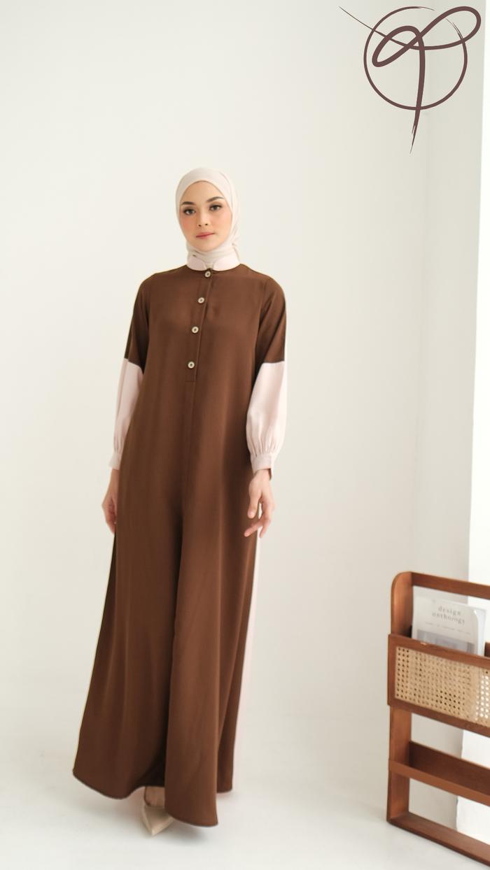Gambar Ailee Dress Bunda Sarimbit Series - Brown, XS dari Tiermala_ undefined Tokopedia