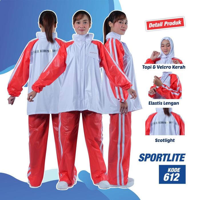 Gambar Jas Hujan Setelan Mantel Raincoat Sporty All SIze Pria Wanita Plevia - Merah dari TOKO SERBAMAKMUR undefined Tokopedia