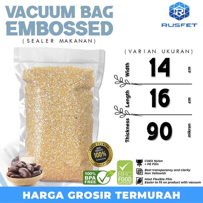 Gambar Plastik Vacuum Bag EMBOSS Vakum DELKOCHOICE SEALER MAKANAN / SATUAN - 14x16cm dari Rusfet undefined Tokopedia