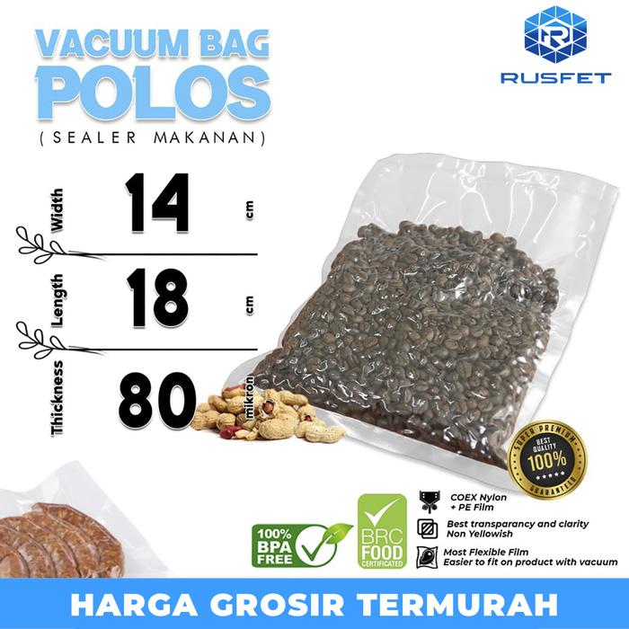 Gambar Plastik Vacuum Bag POLOS Delkochoice Vakum Sealer Makanan / SATUAN - 14x18cm dari Rusfet undefined Tokopedia