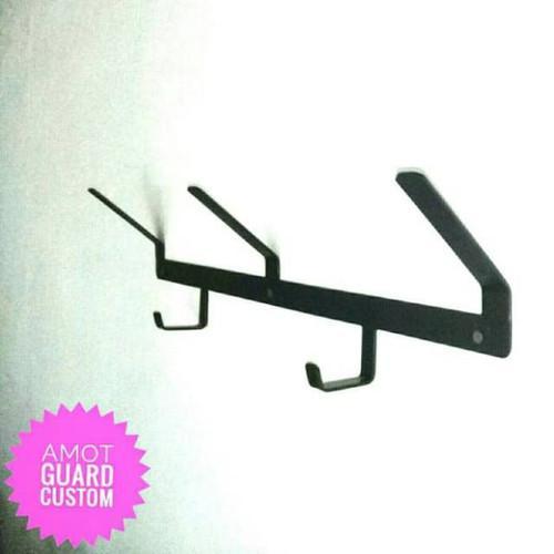 Gambar Gantungan Helm / Gantungan Helm Dinding / Rak Helm Gantung Besi Kuat - Hitam, 35x20 dari DecorAntik undefined Tokopedia