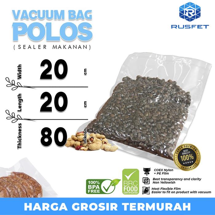 Gambar Plastik Vacuum Bag POLOS Delkochoice Vakum Sealer Makanan / SATUAN - 20x20cm dari Rusfet undefined Tokopedia