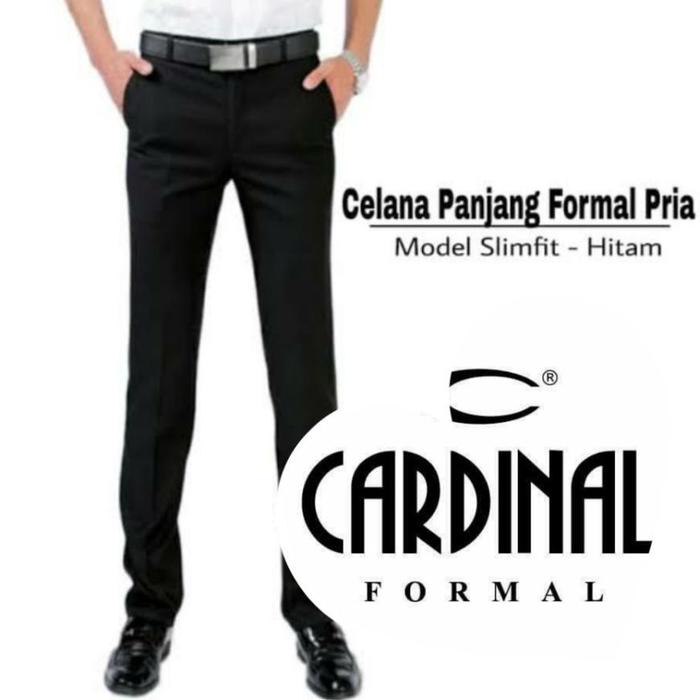 Gambar Cardinal Celana Bahan Slim fit Formal Bahan Tebal Premium - Hitam, 27/28 dari FIKRY MART undefined Tokopedia