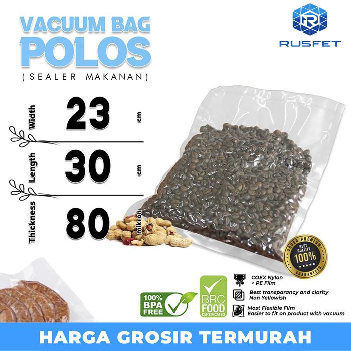 Gambar Plastik Vacuum Bag POLOS Delkochoice Vakum Sealer Makanan / SATUAN - 23x30cm dari Rusfet undefined Tokopedia