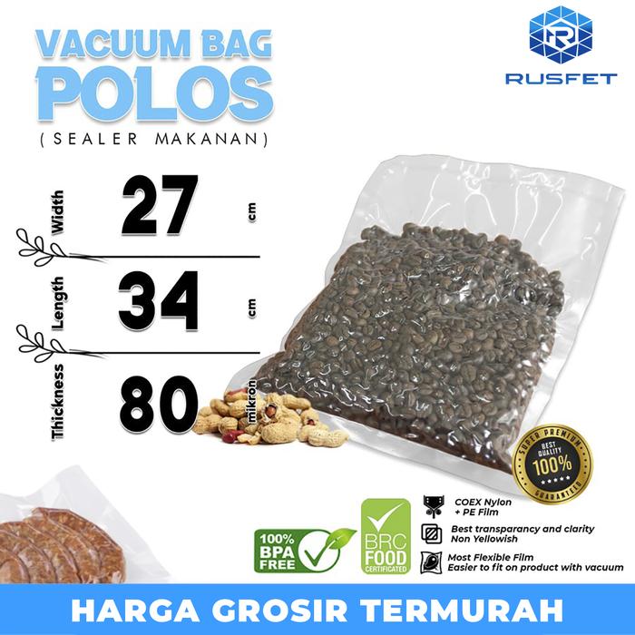 Gambar Plastik Vacuum Bag POLOS Delkochoice Vakum Sealer Makanan / SATUAN - 27x34cm dari Rusfet undefined Tokopedia