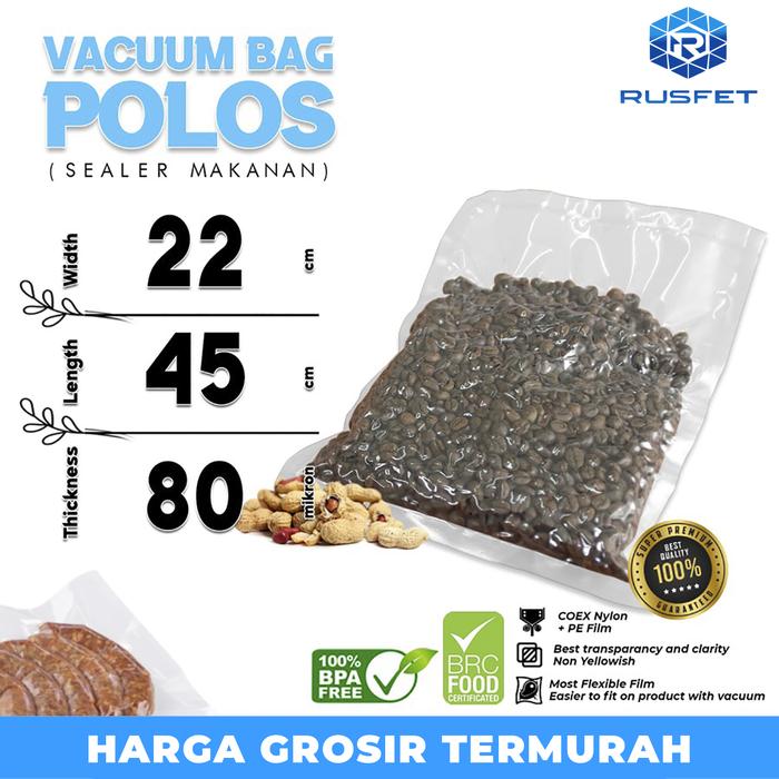 Gambar Plastik Vacuum Bag POLOS Delkochoice Vakum Sealer Makanan / SATUAN - 22x45cm dari Rusfet undefined Tokopedia