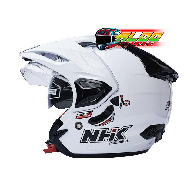 Gambar NHK ORI PREDATOR | HELM NHK PREDATOR WHITE | NHK HELMET 2 KACA - M dari aldohelm2 undefined Tokopedia