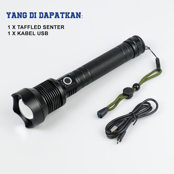 Gambar TaffLED Senter LED Flashlight USB Rechargeable XHP 70.2 - JHS522X - SENTER+USB dari FS12 Shop undefined Tokopedia