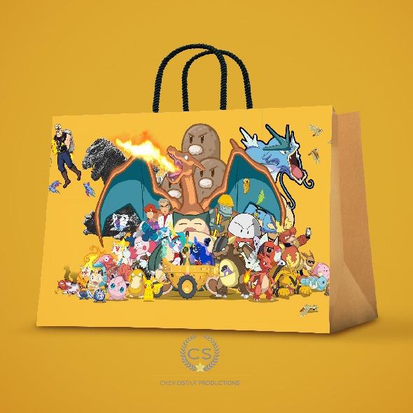 Gambar Paperbag Custom Pikachu Pokemon Goodie bag Hampers Ulang Tahun Anak - 5, L dari Cheviostarr undefined Tokopedia