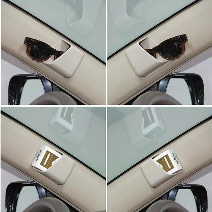 Gambar car pocket pillar - tempat kartu mobil - tempat kacamata organizer car - Cream dari Navy Shops undefined Tokopedia