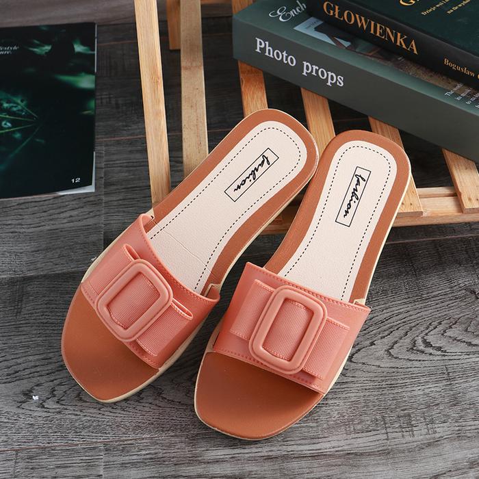 Gambar Sandal Slip On Wanita Casual & Trendy Sendal Flat Wanita Import - Brown, 36-37 dari ARR Store Indonesia undefined Tokopedia