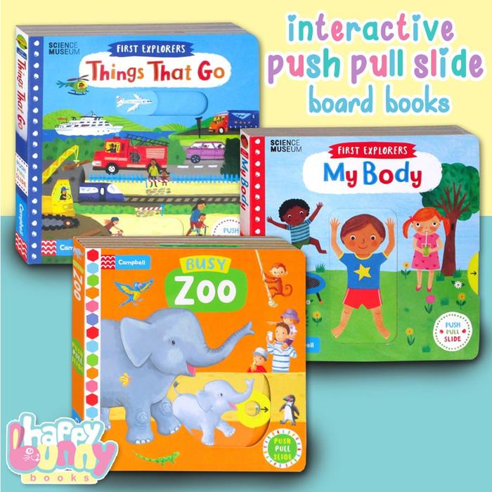 Gambar Campbell Push Pull Slide Board Books Busy & First Explorers - Nursery  dari happybunnybooks undefined Tokopedia
