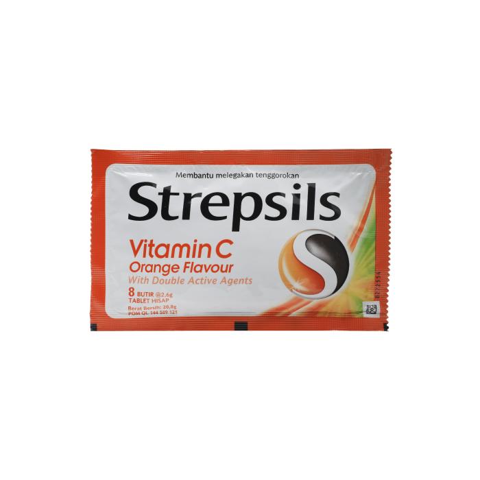 Gambar Strepsils VItamin C Rasa Orange 8 Butir - Permen Pelega Tenggorokan dari Farmaku undefined Tokopedia