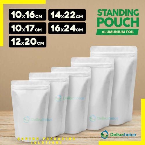 Gambar PLASTIK ZIPLOCK STANDING POUCH PLASTIK KLIP KEMASAN MAKANAN NON WINDOW - NON WINDOW, PUTIH 16 x 24 dari Galeri Packing Solutions undefined Tokopedia